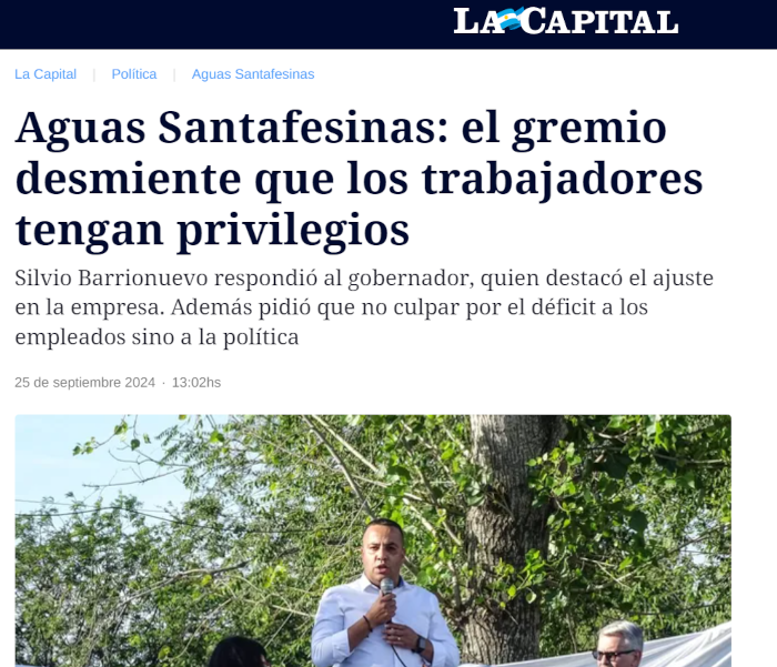 Aguas Santafesinas: el gremio desmiente que los trabajadores tengan privilegios